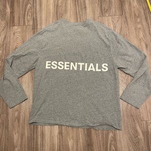 Essentials Fear of God Gray Long Sleeve Shirt Large
